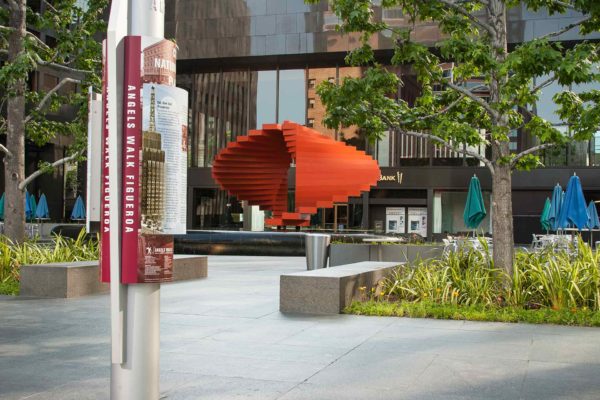 Herbert Bayer sculpture at City Nation Plaza