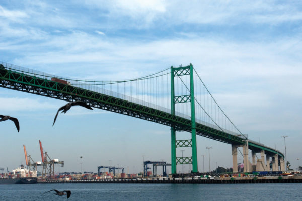 Vincent Thomas Bridge as seen on Angels Walk San Pedro